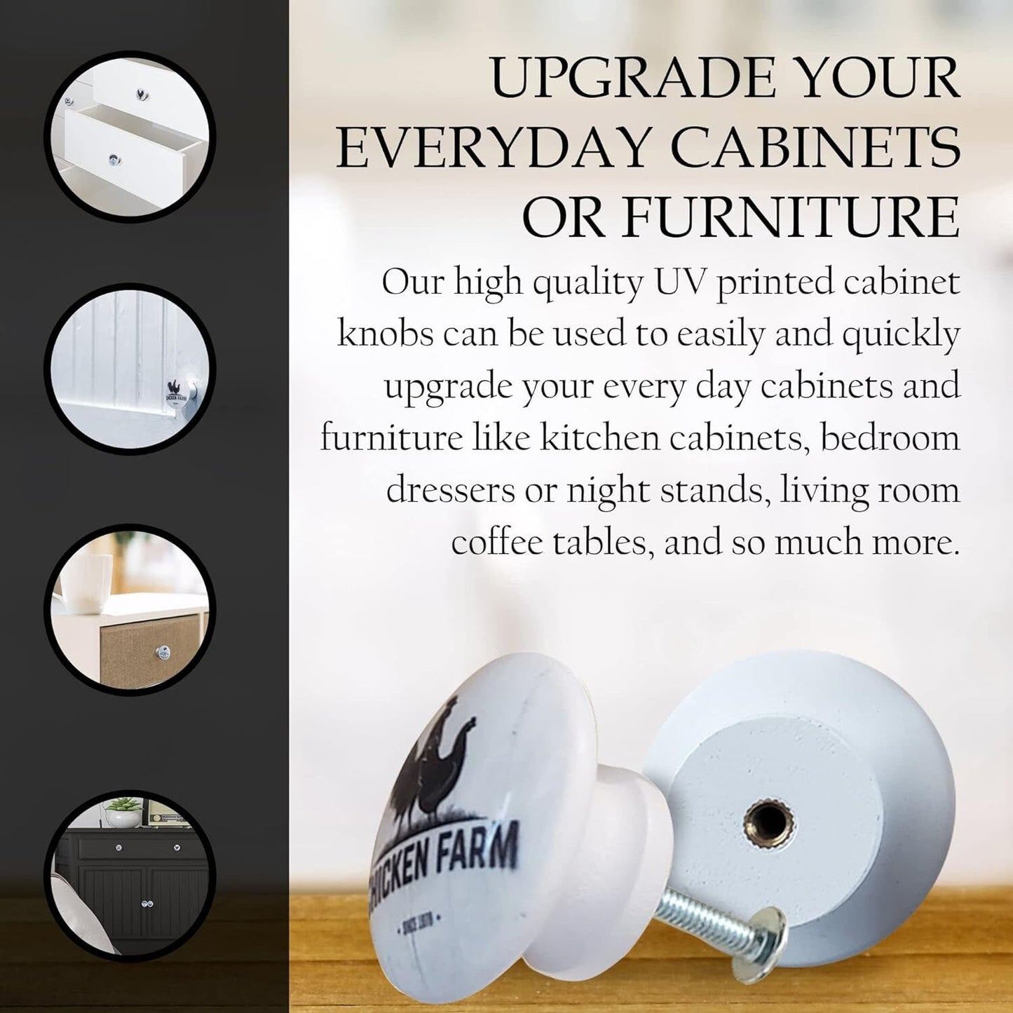 Cabinet Knobs, Set of 6 Midnight Beach Wood Cabinet Knobs, Drawer Knobs and Pulls, Kitchen Cabinet Knobs