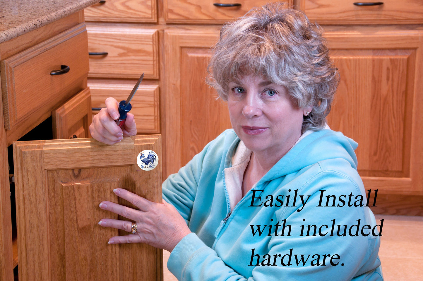 Cabinet Knobs, Set of 6 Paint Pitbull Wood Cabinet Knobs, Drawer Knobs and Pulls, Kitchen Cabinet Knobs