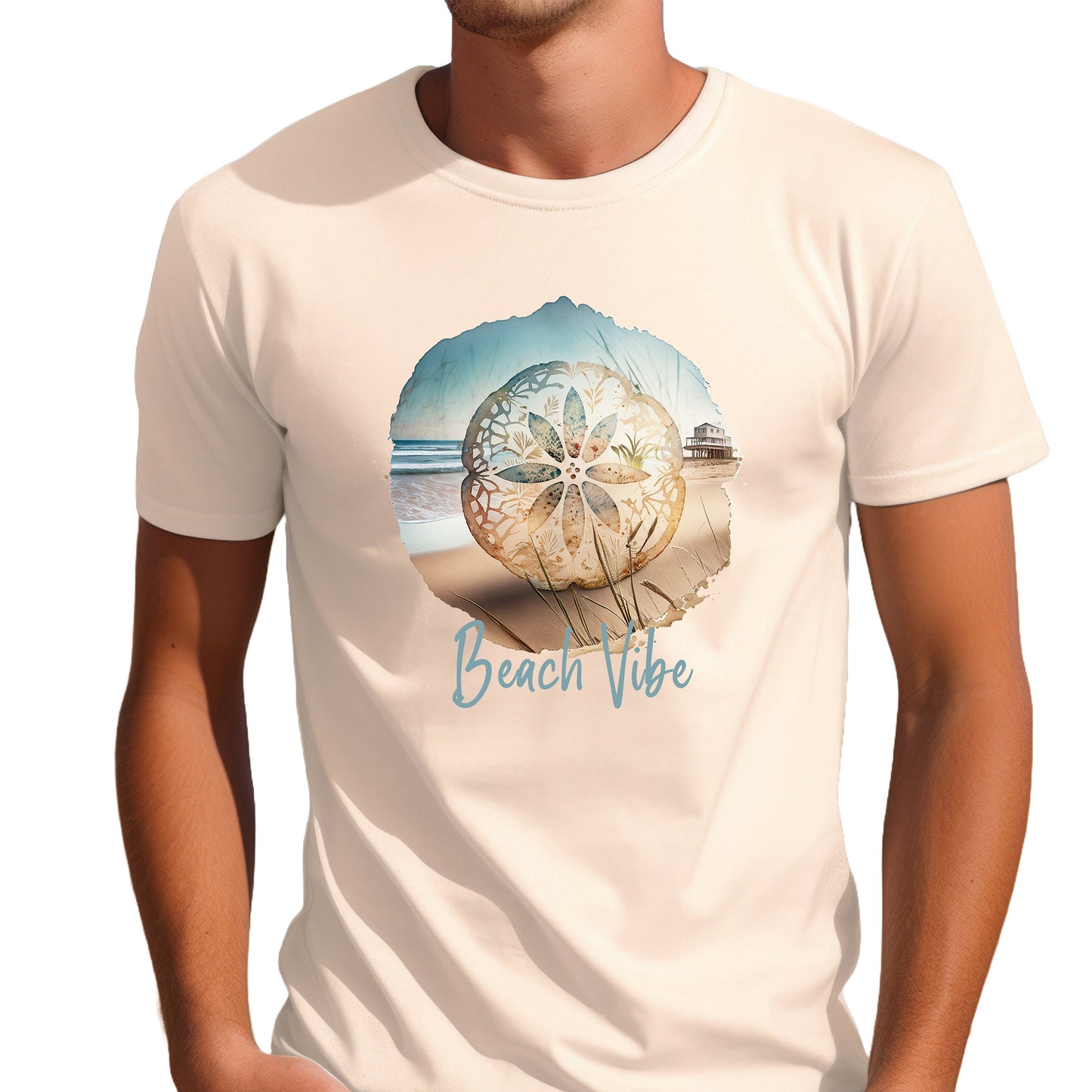 Beach Vibes Sand Dollar T Shirt, Tshirt, Graphic T's 100% Cotton Tee
