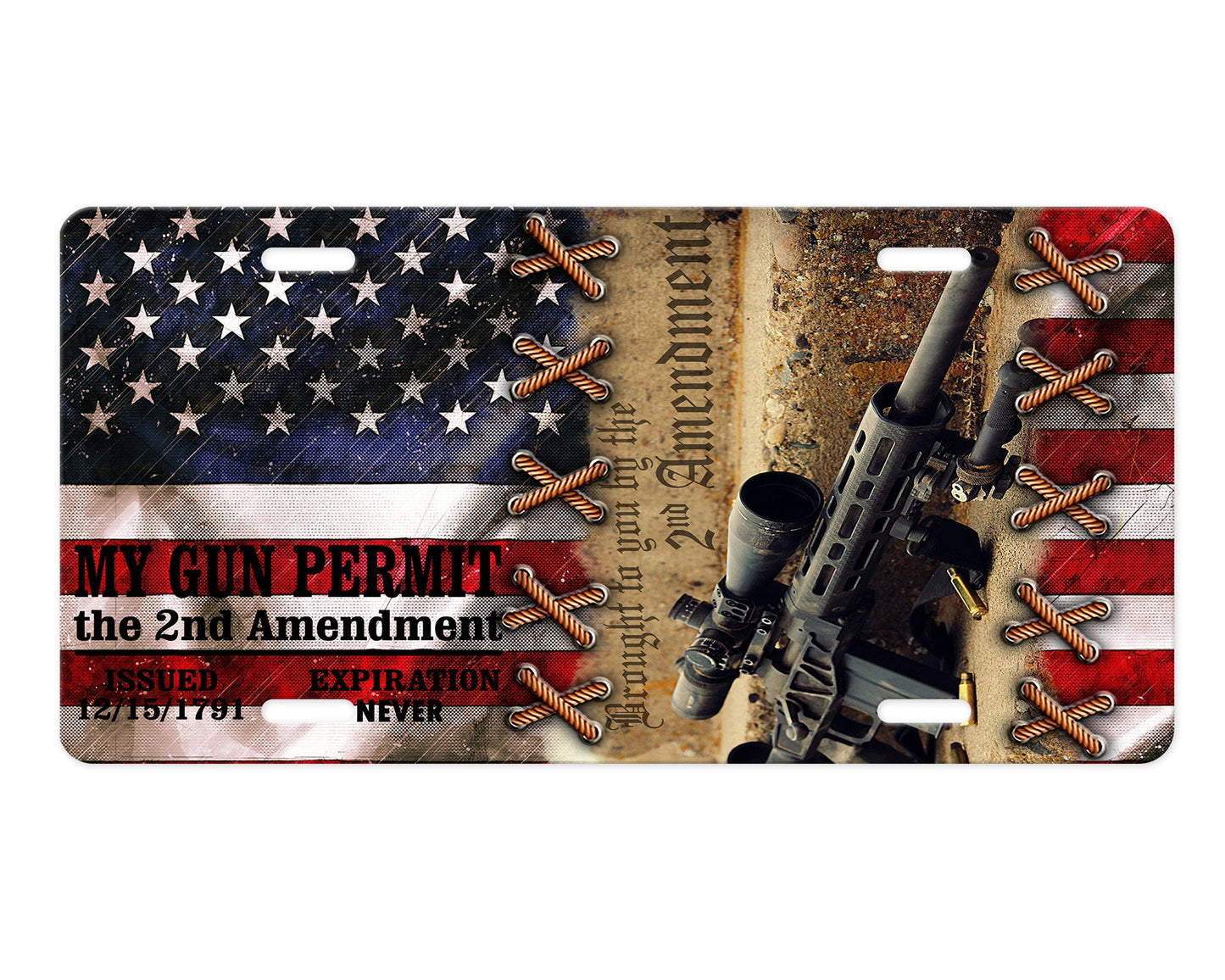 My Gun Permit Vanity Decorative Front License Plate Cute Car License Plate Aluminum Metal Plate