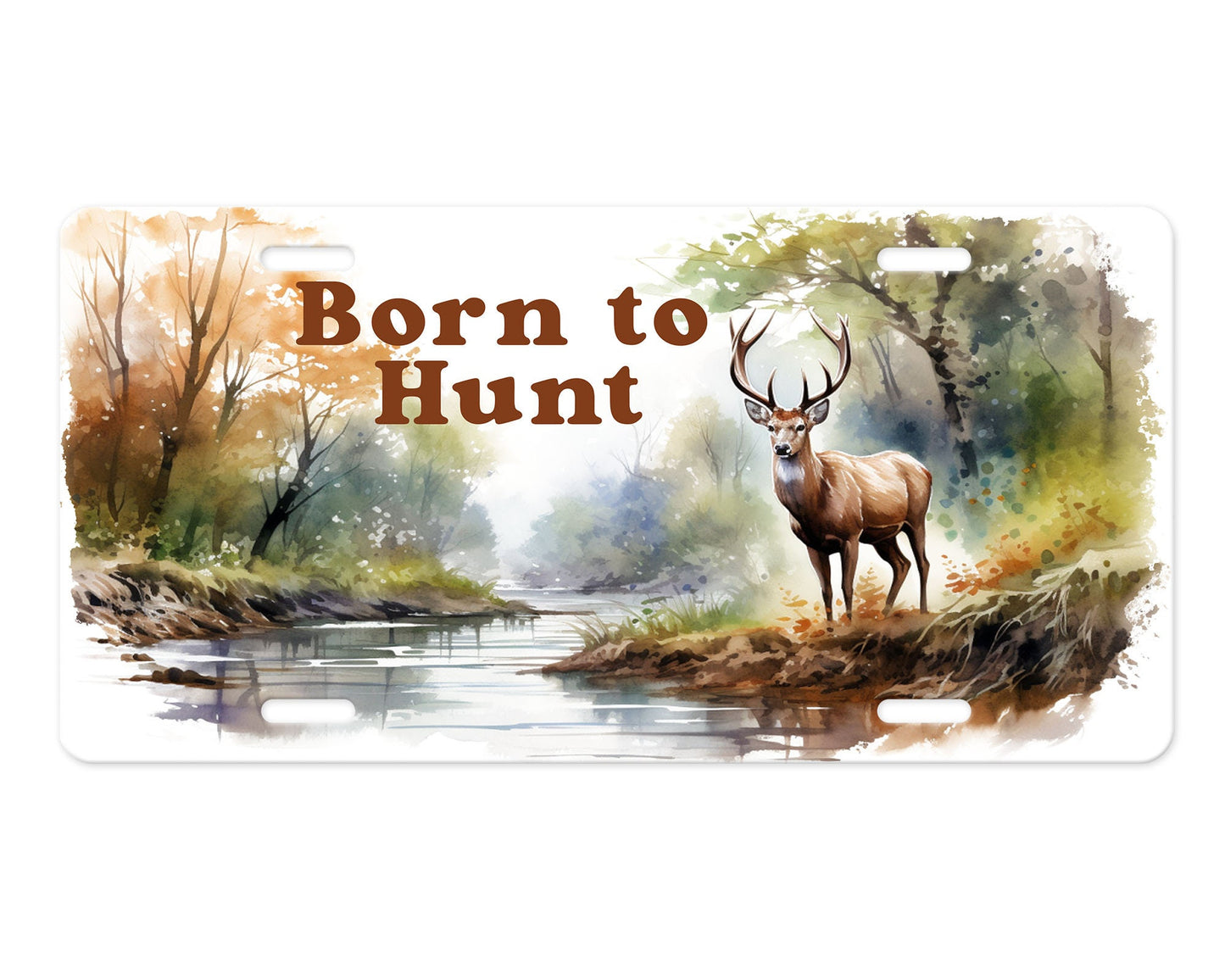 New Release, Born to Hunt Aluminum Front License Plate, Vanity Plate, Car Accessory