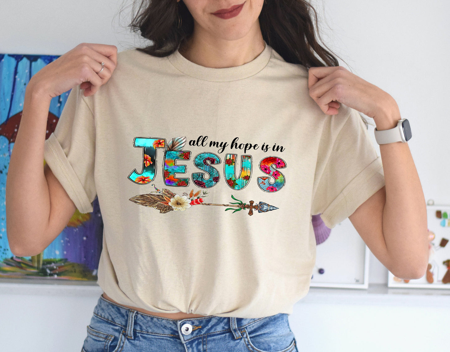All My Hope is in Jesus T Shirt, Tshirt, Graphic T's 100% Cotton Tee