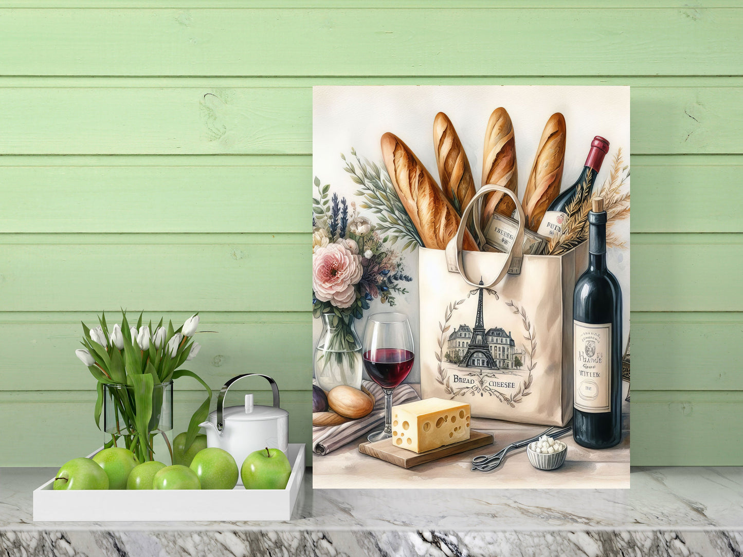 11x14 French Bread Kitchen Wall Art Canvas Print