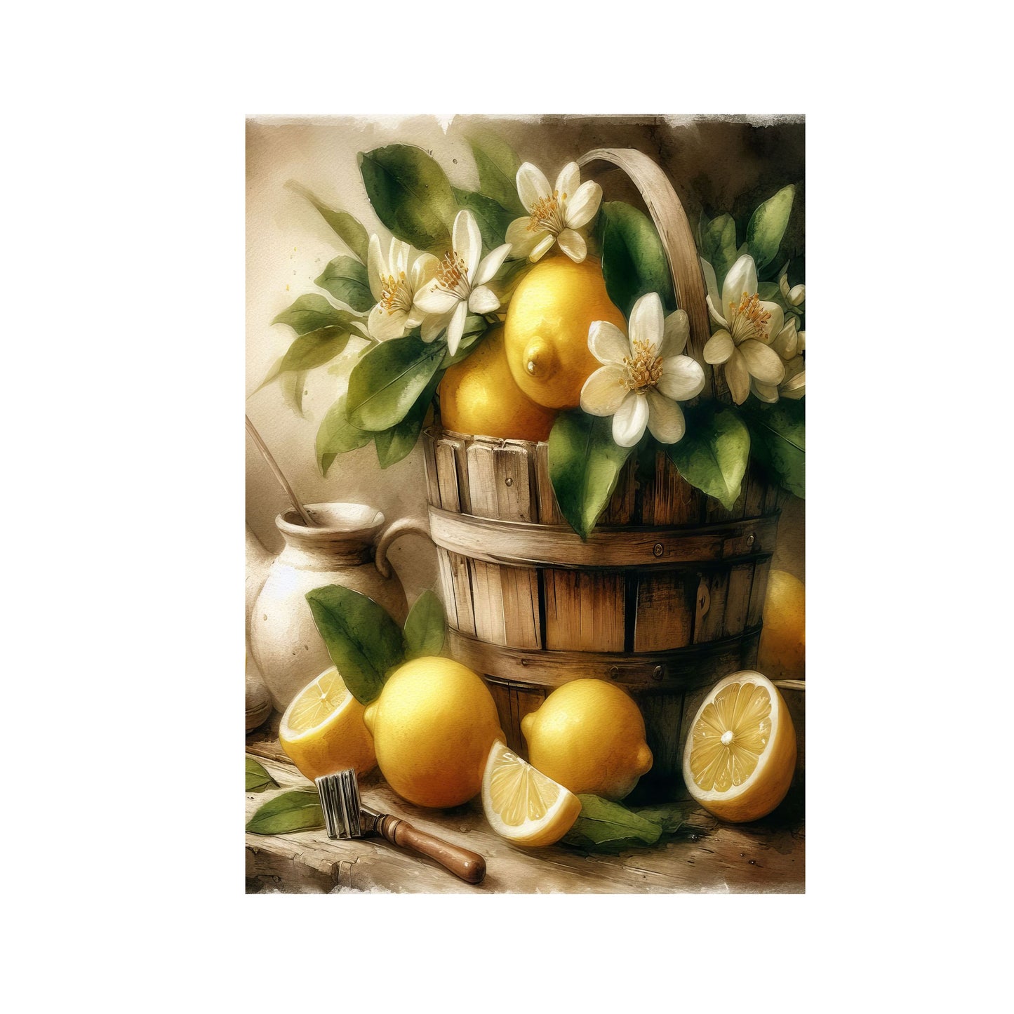11x14 Lemons Kitchen Wall Art Canvas Print