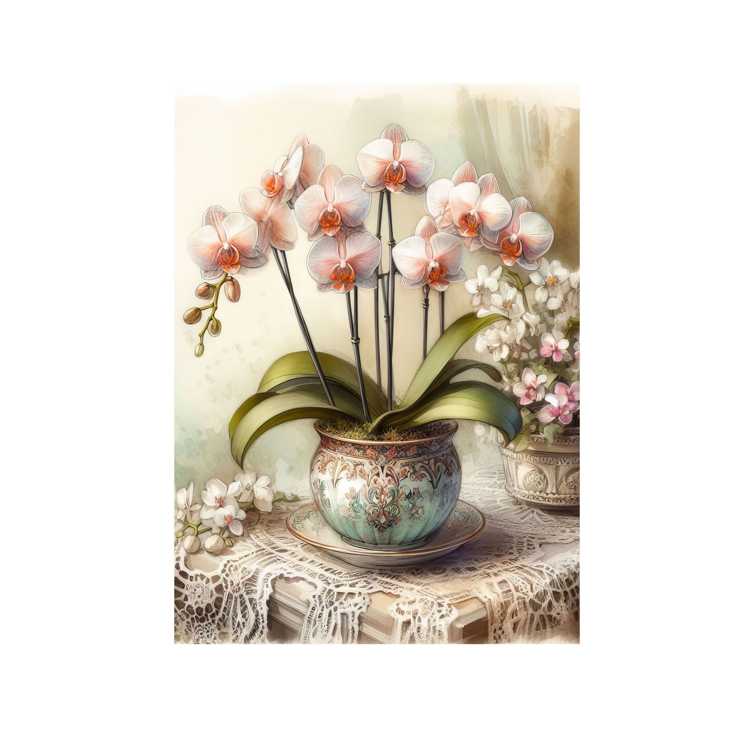 11x14 Victorian Orchids Wall Art Canvas Print