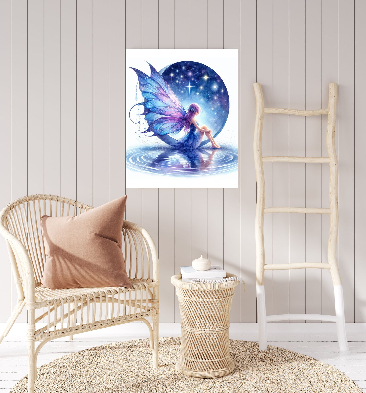 11x14 Blue Moon Fairy Wall Art Canvas Print