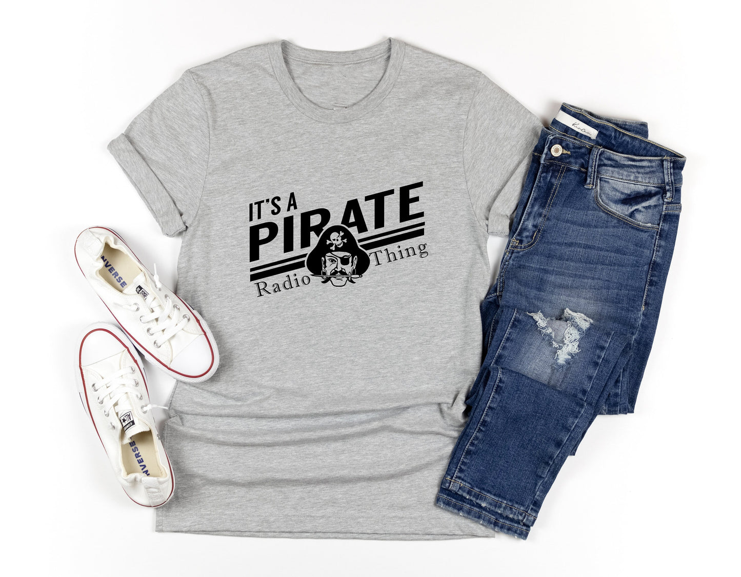 New Release, It's a Pirate Radio Thing T Shirt, Tshirt, Graphic T's 100% Cotton Black White or Gray, Tee,