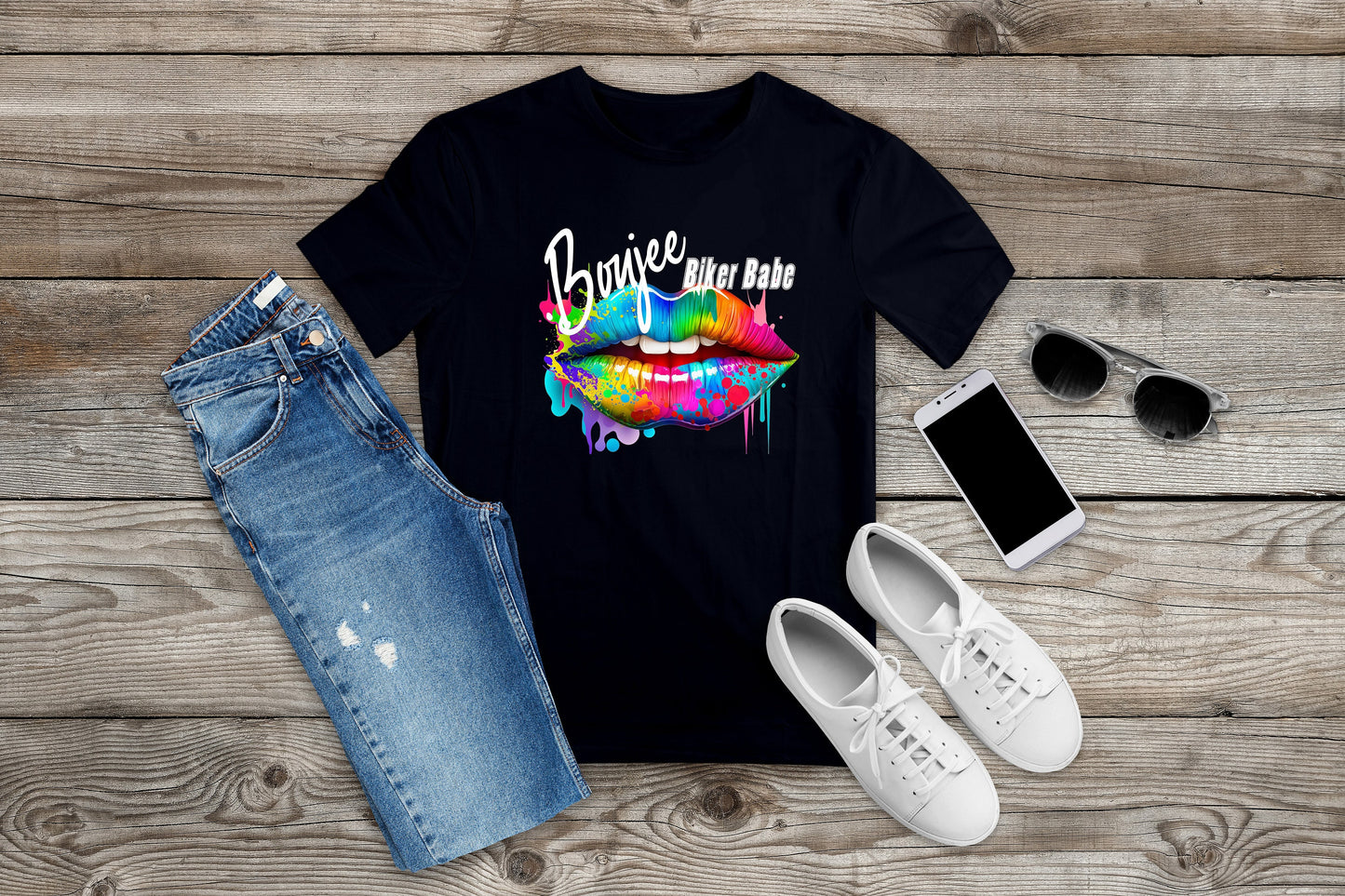 Boujee Biker Babe T Shirt, Tshirt, Graphic T's 100% Cotton, White or Gray, Tee