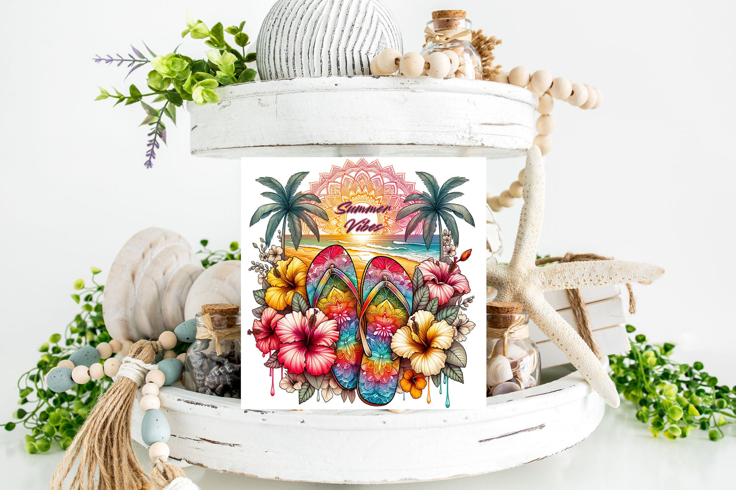 Summer Vibe Printed Handmade Wood Mini Sign