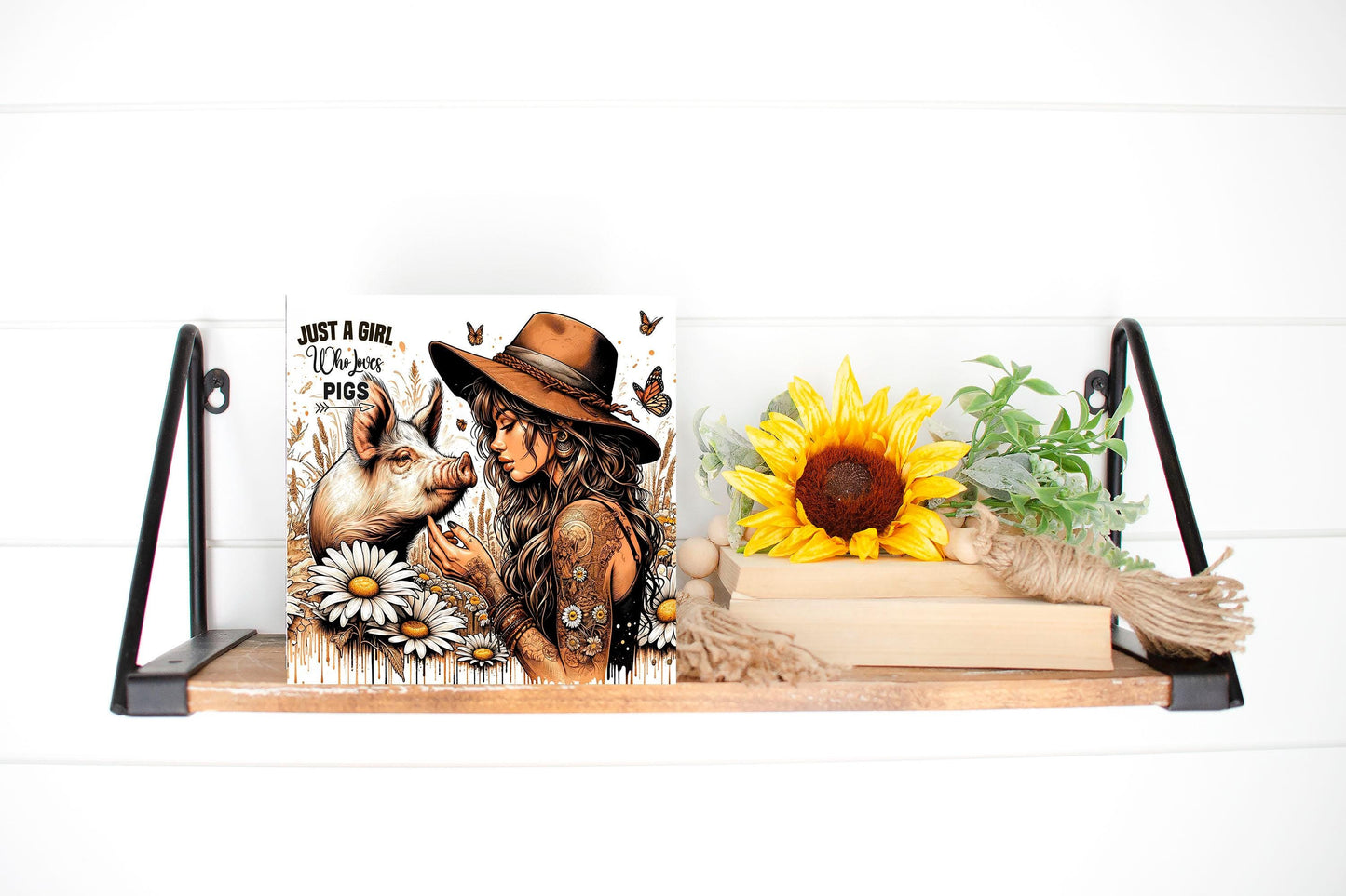 New Release, Just a Girl Who Loves Pigs Printed Handmade Wood Mini Sign