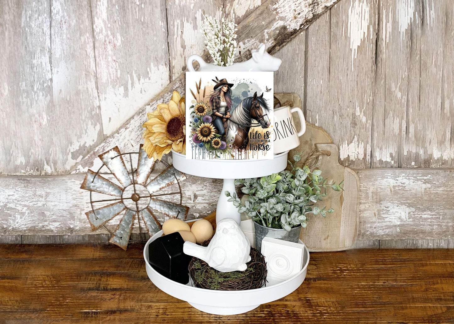 New Release, Life is Better with Horses Printed Handmade Wood Mini Sign