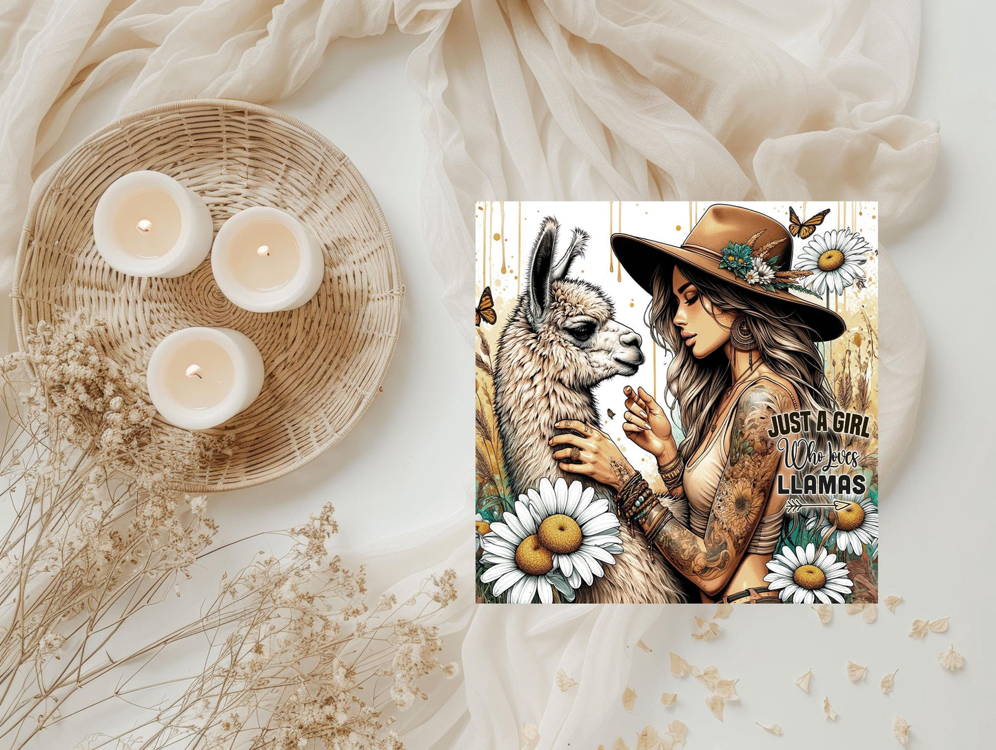 New Release, Just a Girl Who Loves Llamas Printed Handmade Wood Mini Sign