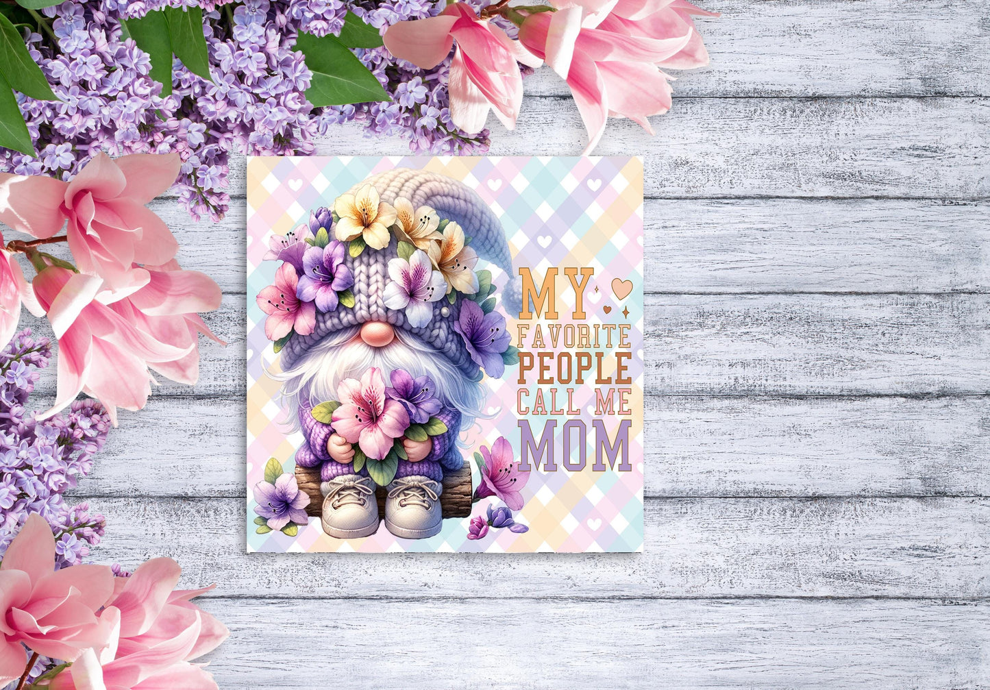 My Favorite People Call Me Mom Printed Handmade Wood Mini Sign
