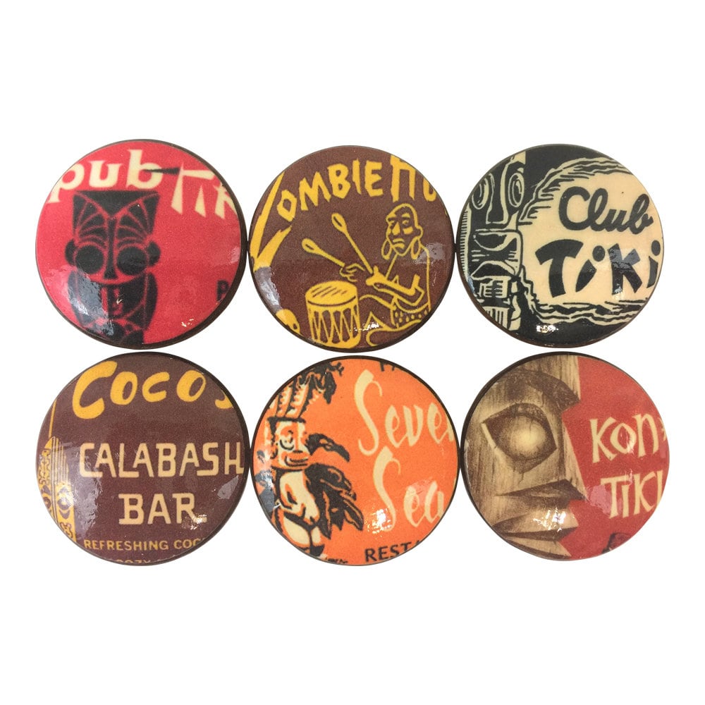 Set of 6 Tiki Bar Cabinet Knobs