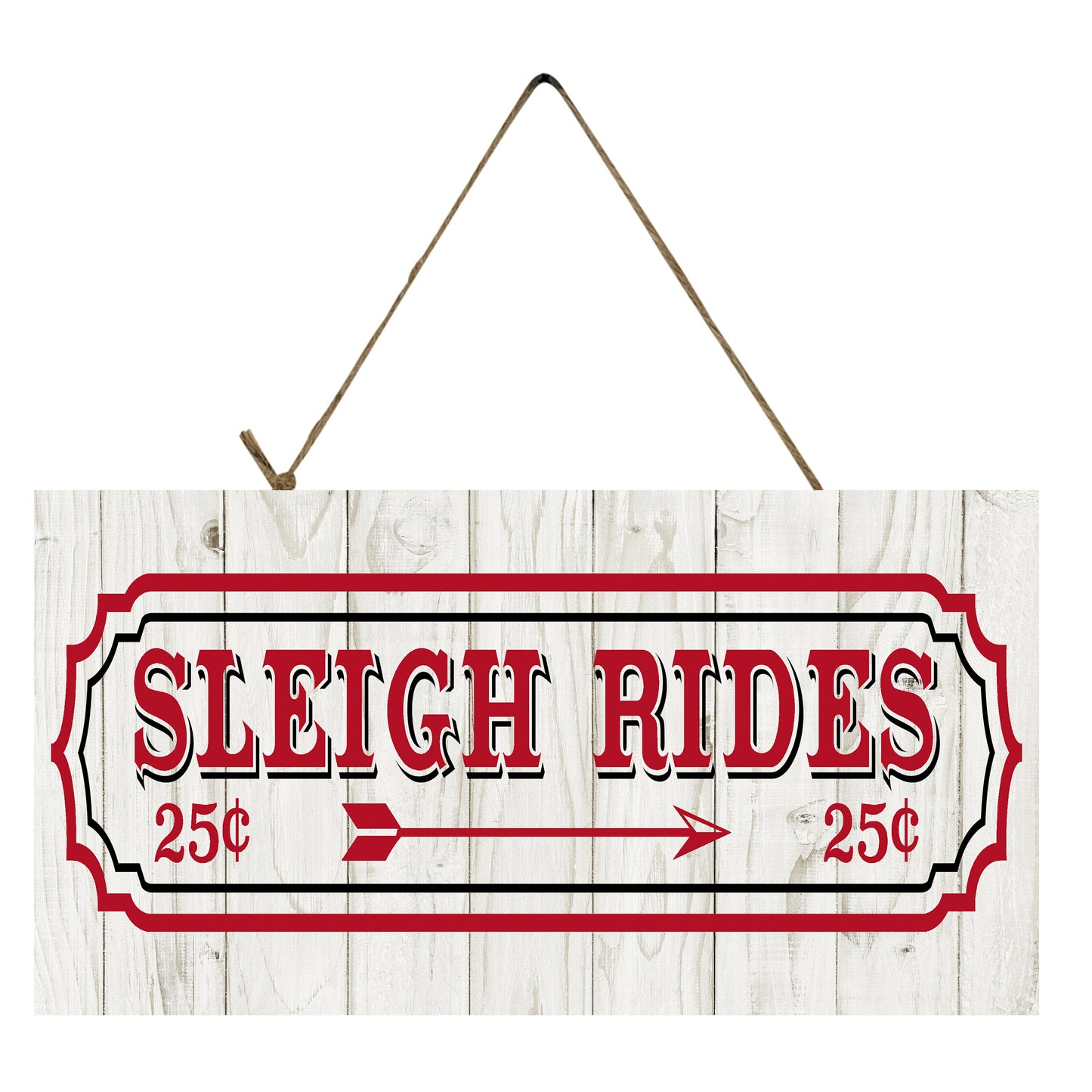 Sleigh Rides Printed Handmade Wood Sign