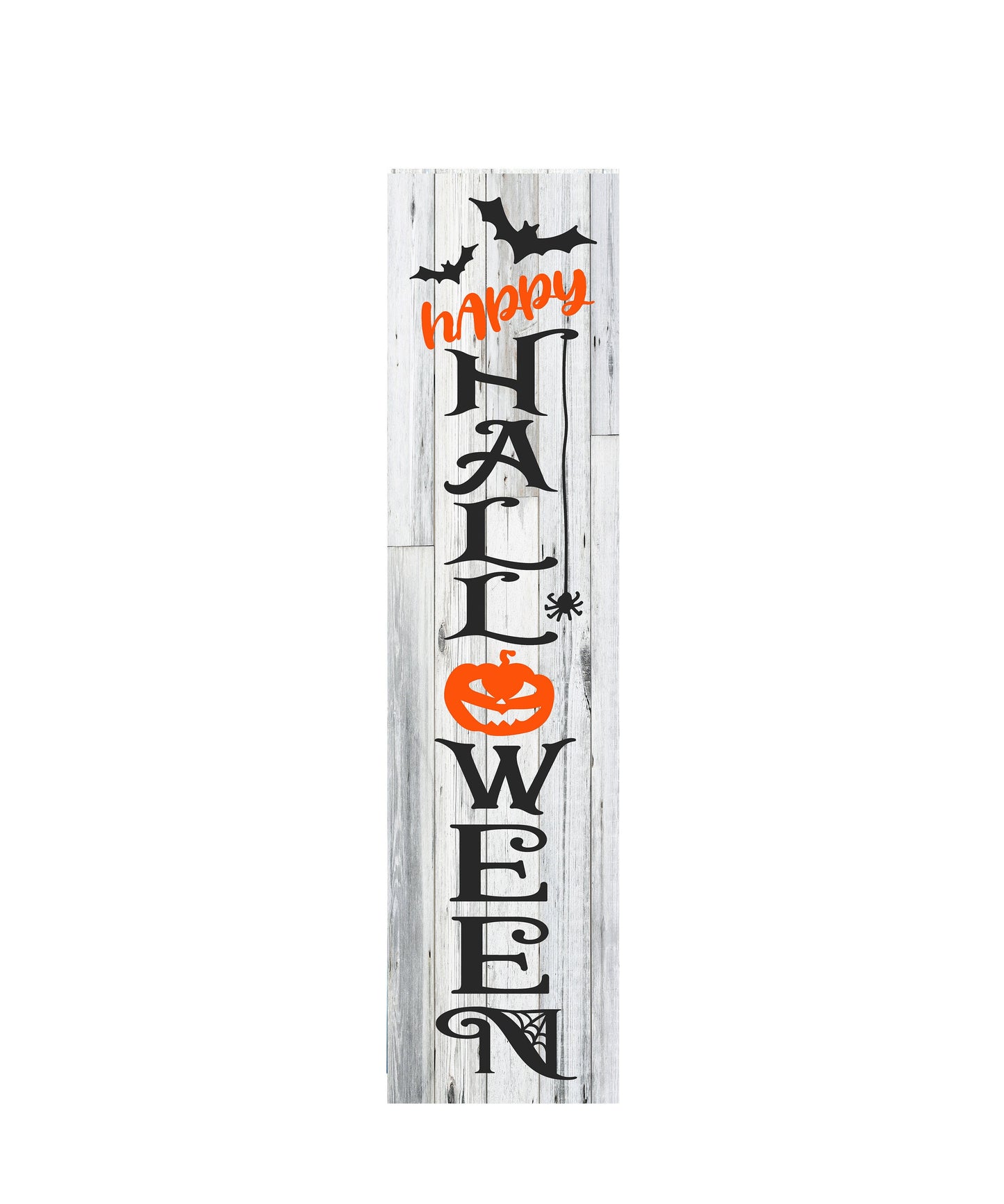 24 Inch Happy Halloween Vertical Wood Print Sign