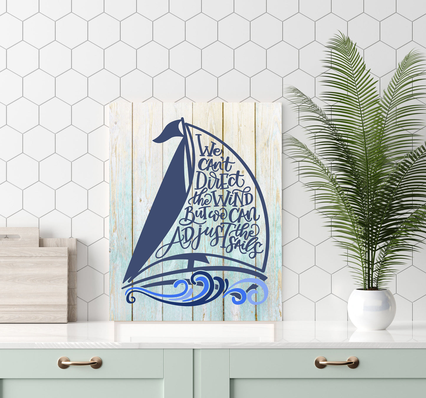 11x14 We Can't Direct the Wind but We Can Adjust the Sails Wall Art Canvas Print