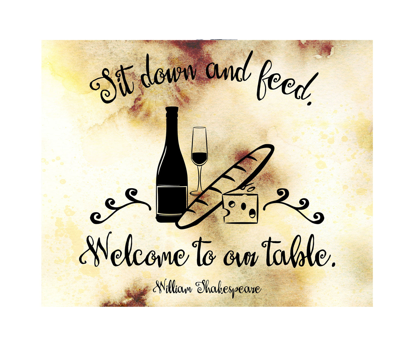 Impresión en lienzo de 20 x 16 Bienvenido a nuestra mesa