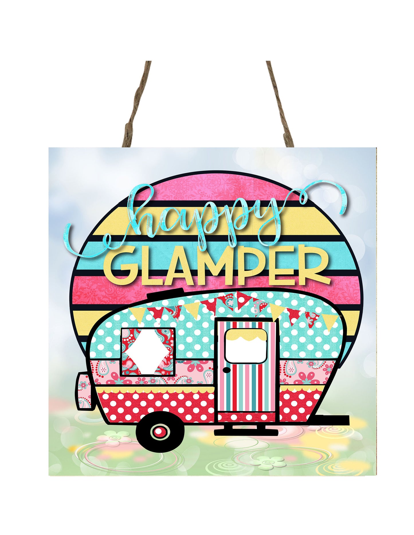 Happy Glamper Printed Wood Mini Sign