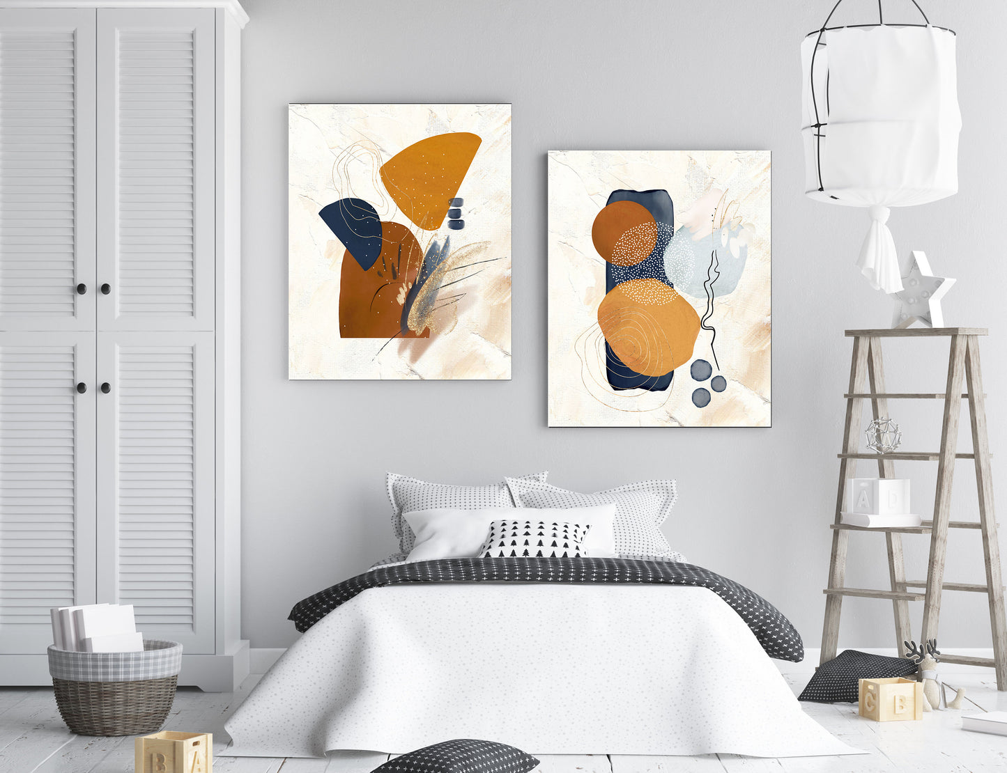 Juego de 2 impresiones en lienzo de arte abstracto de Renata de 16 x 20