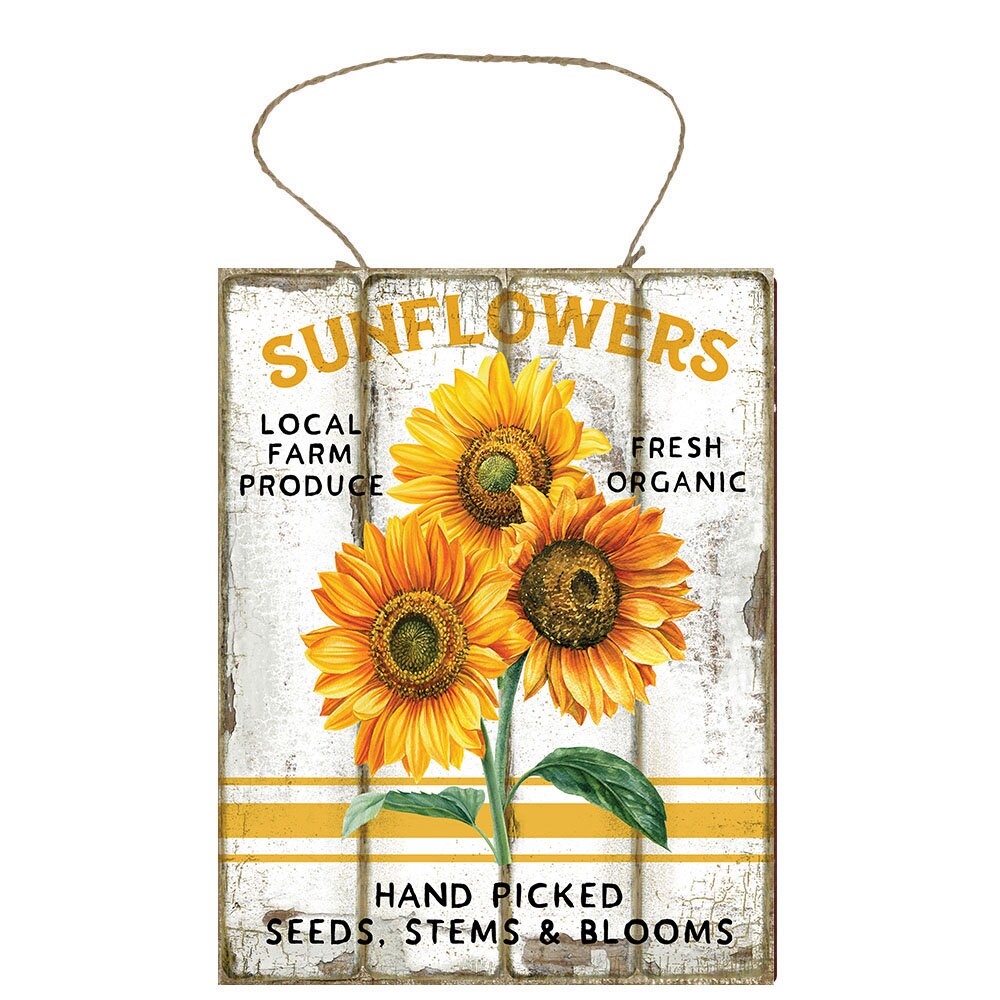 Hand Picked Sunflowers Printed Handmade Wood Sign