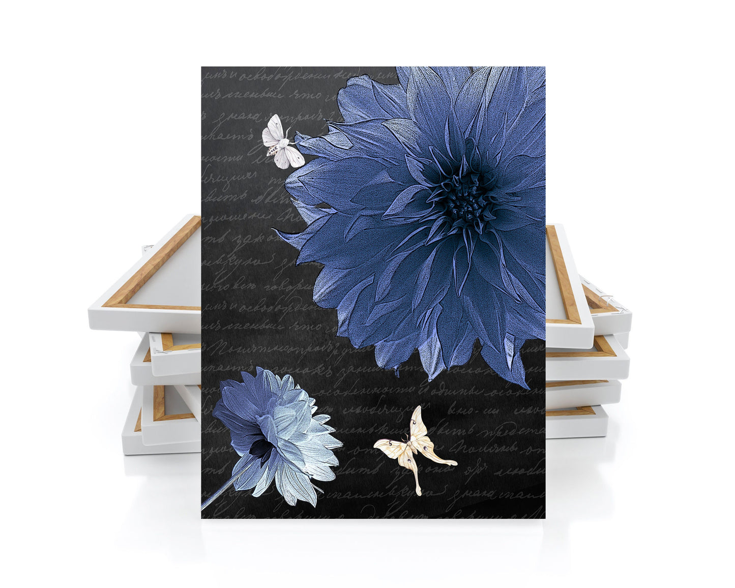 Lienzo decorativo para pared con dalia índigo de 16 x 20