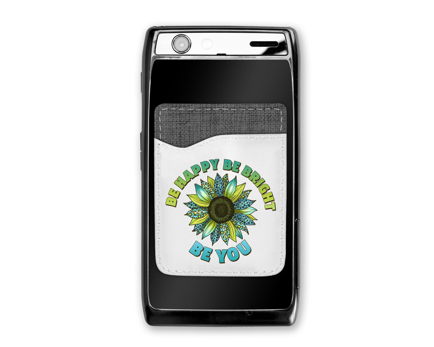 Be Happy Be Bright Be You - Cartera para teléfono con diseño de girasol