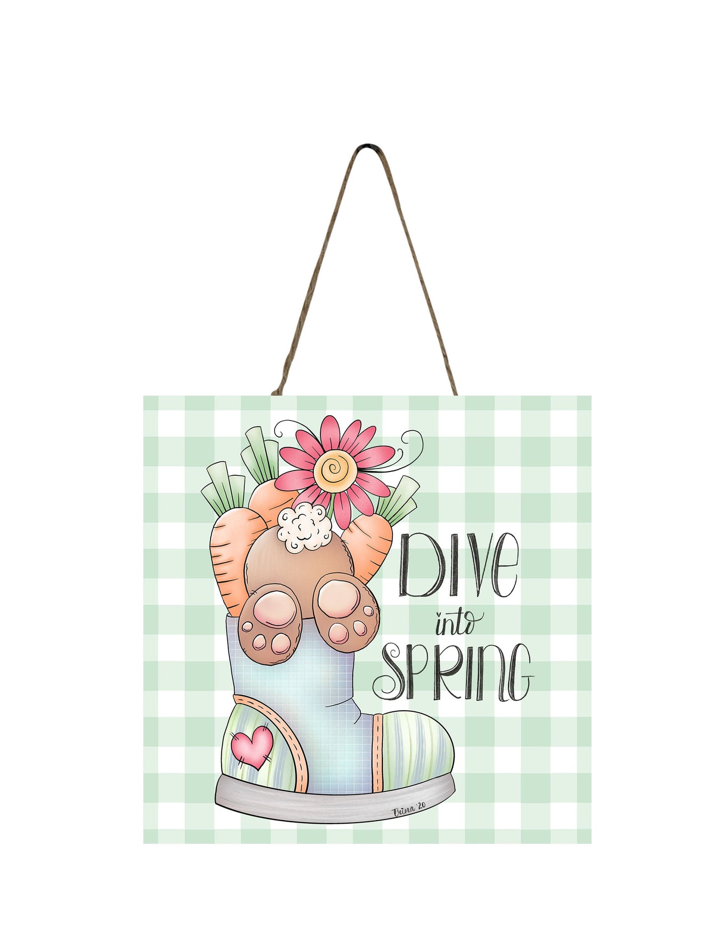 Dive into Spring Easter Printed Handmade Wood Mini Sign