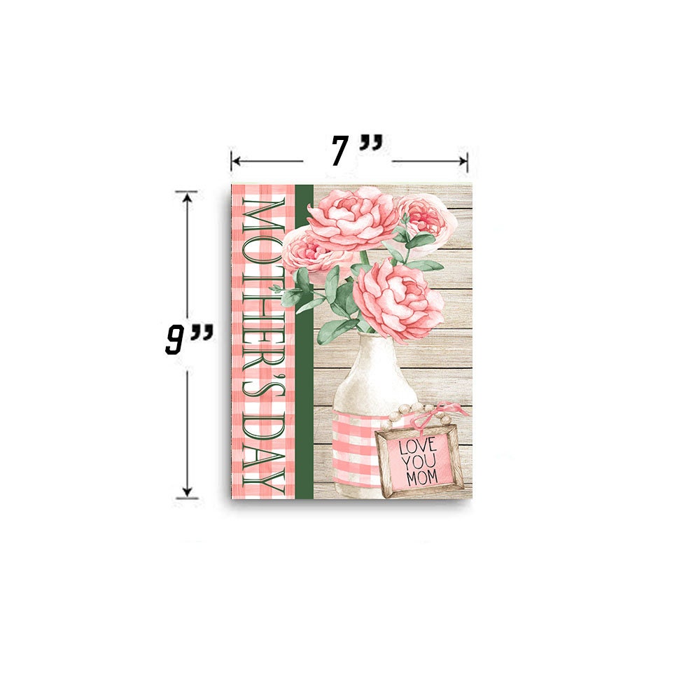 Letrero de madera hecho a mano con estampado de rosas del Día de la Madre