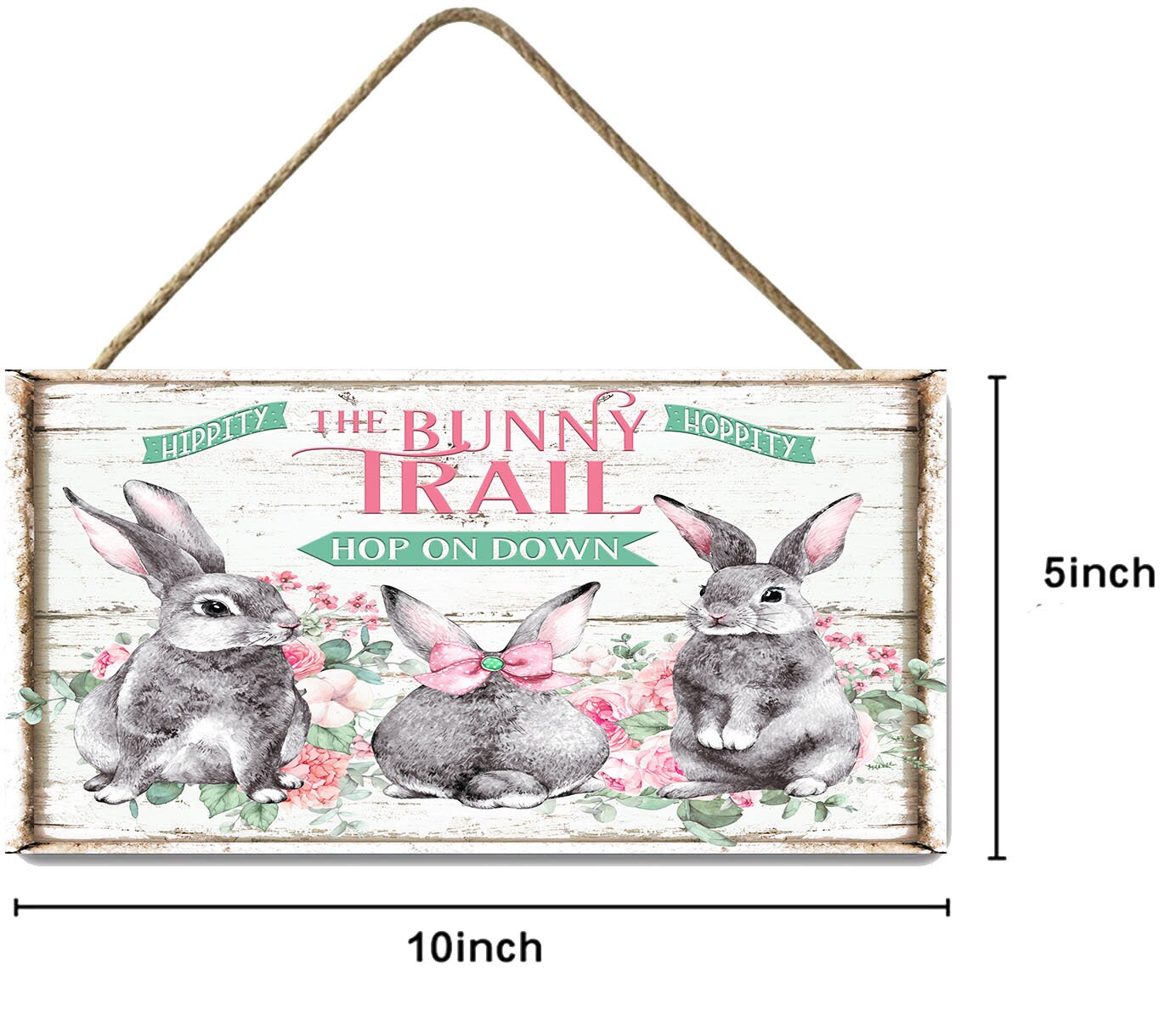 The Bunny Trail Easter Printed Handmade Wood Sign