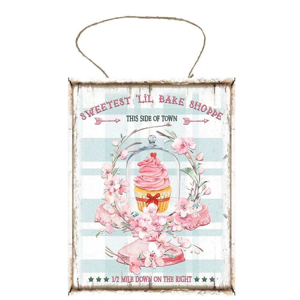 Sweetest Little Bake Shop Printed Handmade Wood Sign