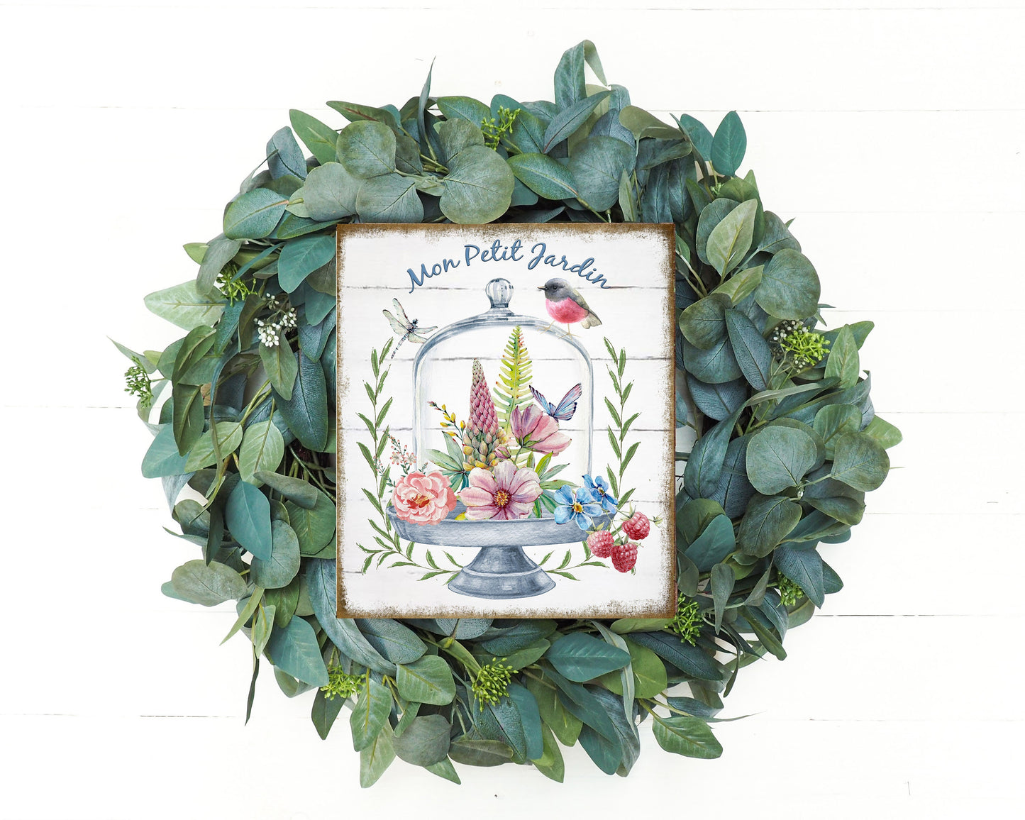 Letrero de madera hecho a mano impreso de Mon Petite Jardin