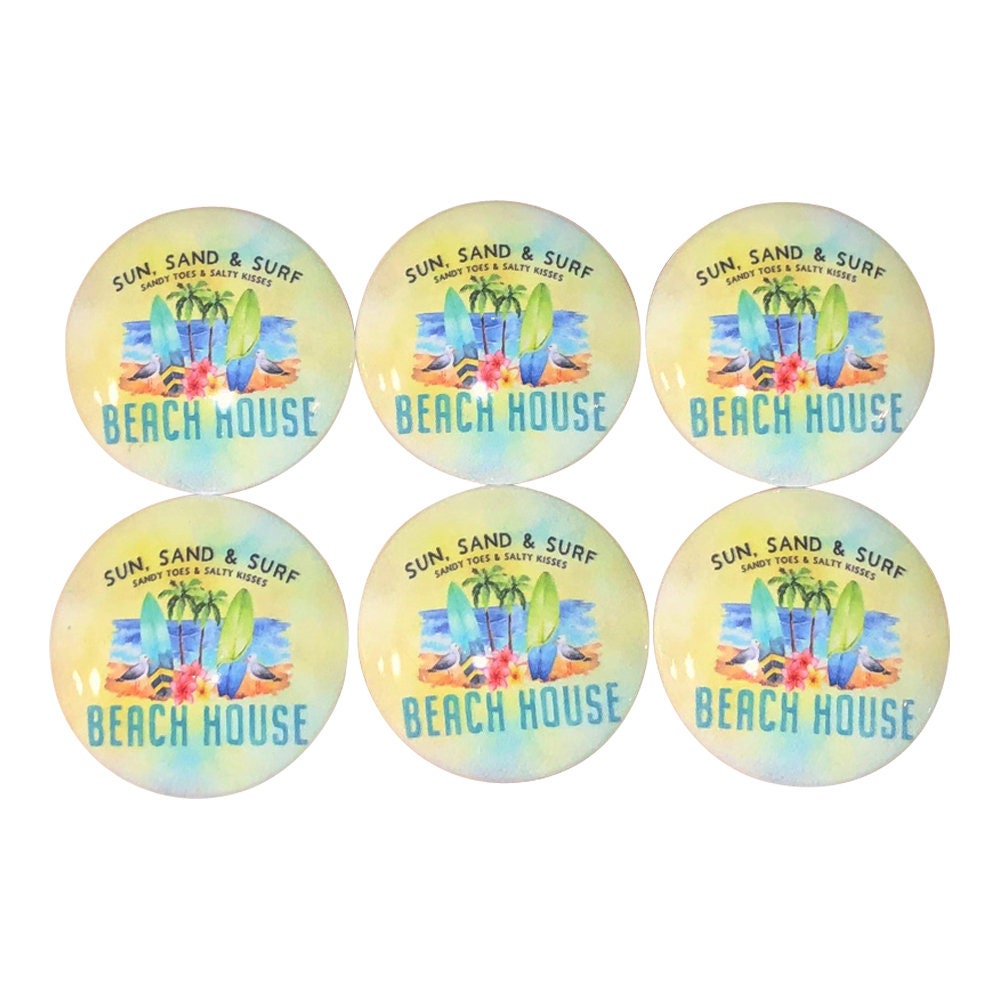 Juego de 6 pomos para armarios de madera Beach House
