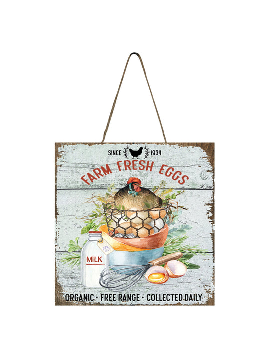 Farm Fresh Eggs and Milk Printed Handmade Wood  Mini Sign