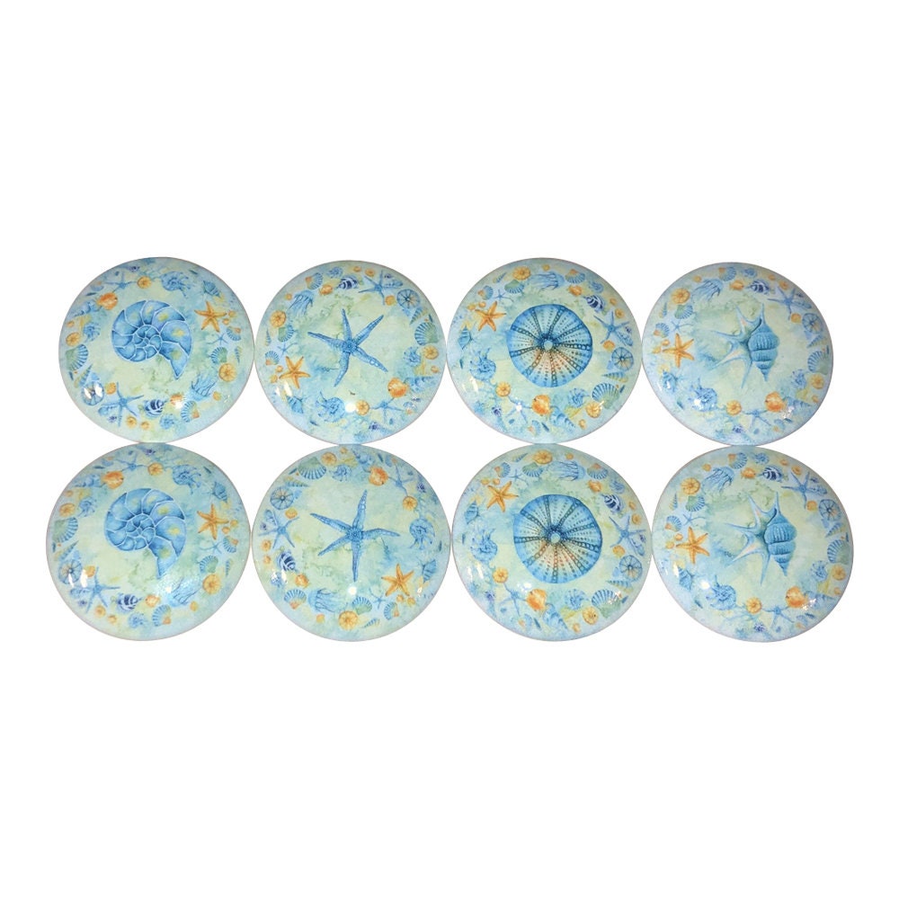 Set of 8 Fiji Coastal Wood Cabinet Knobs W0157