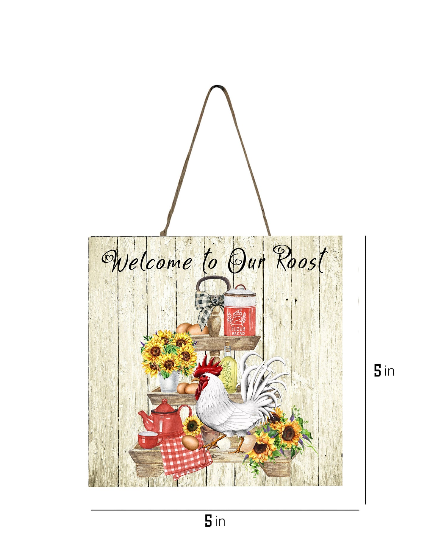Welcome to Our Roost Printed Handmade Wood Mini Sign