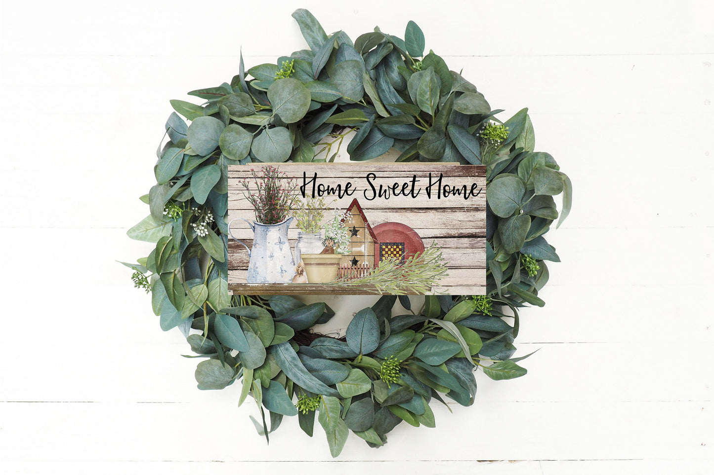 Americana hogar dulce hogar hecho a mano signo de madera