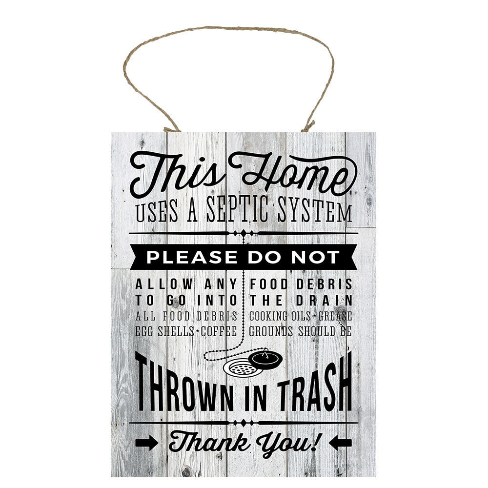 This Home Uses a Septic System Kitchen Rules Printed Handmade Wood Sign