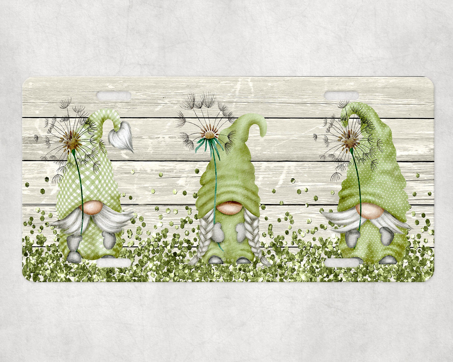 Dandelion Gnomes Aluminum Front License Plate