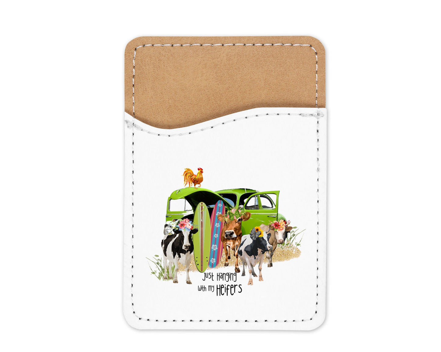 Just Hanging with My Heifers - Cartera para teléfono con tarjetero