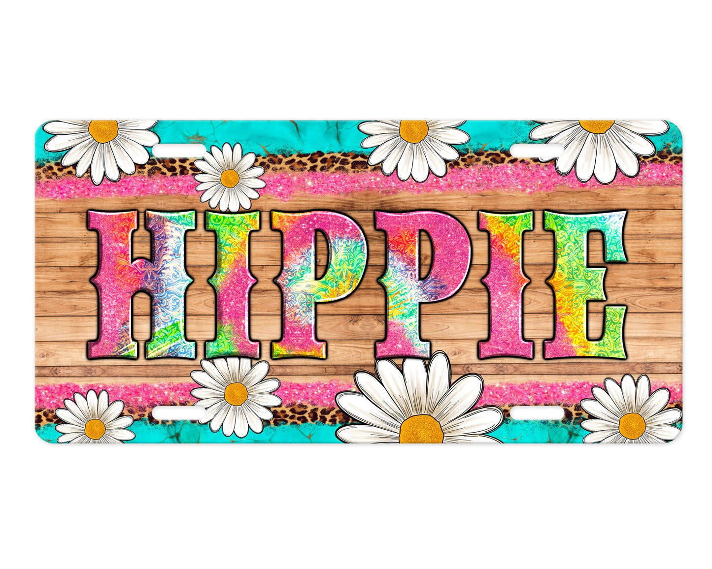 Tie Dye Hippie Aluminum Front License Plate