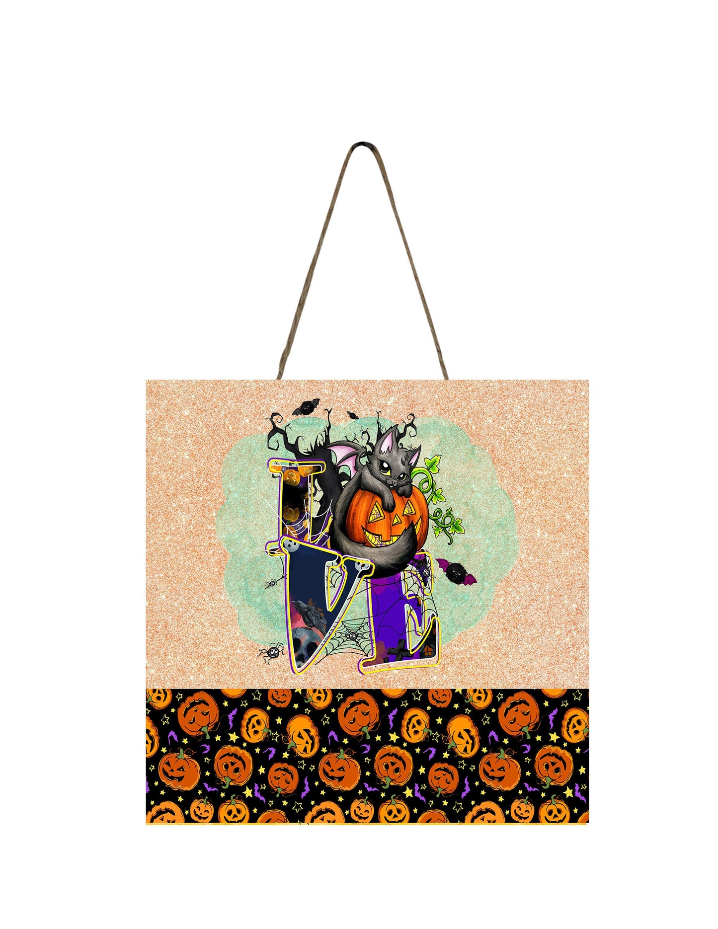 Love Halloween Printed Handmade Wood Mini Sign