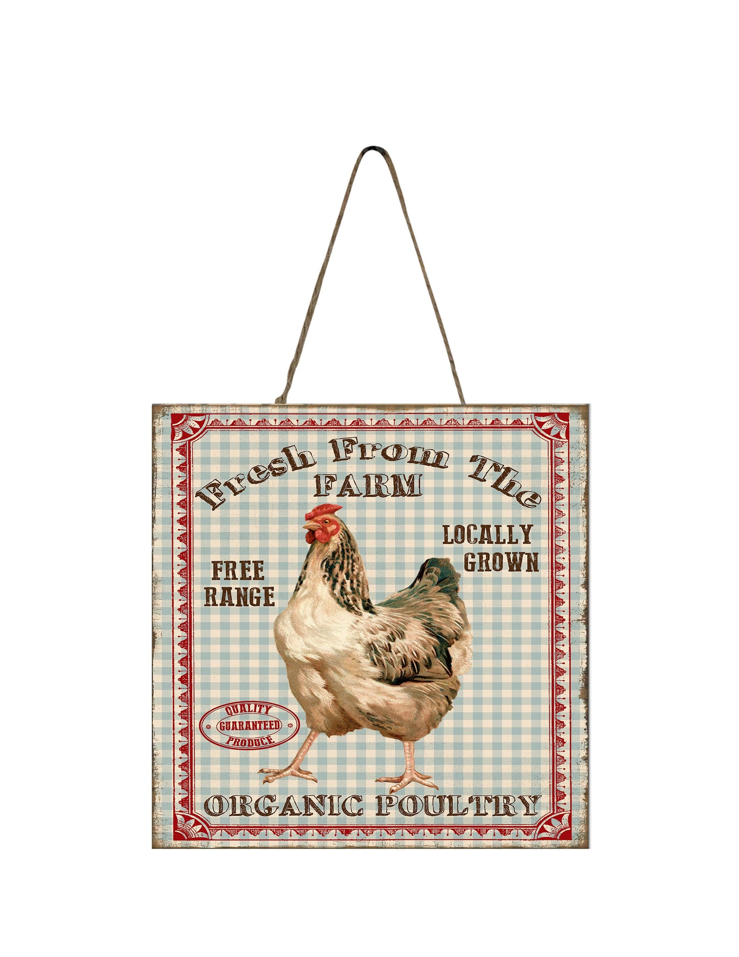 Fresh From the Farm Chickens Printed Handmade Wood Mini Sign