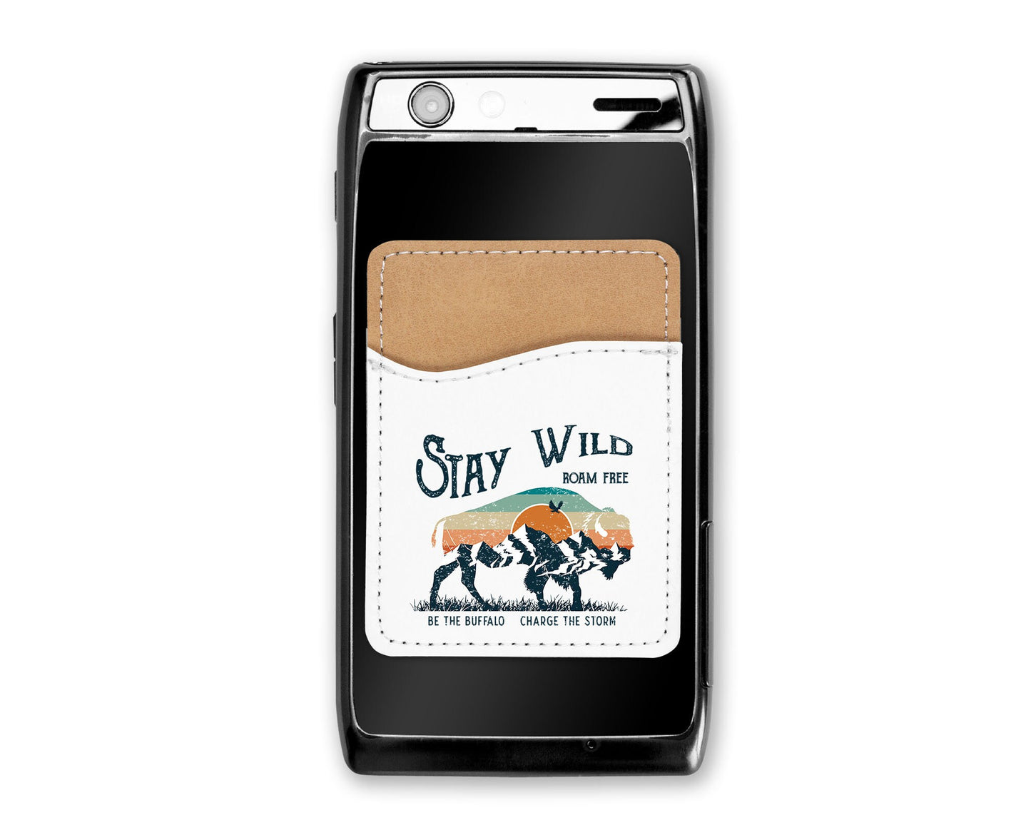 Stay Wild Roam Free Buffalo Phone Wallet Credit Card Holder