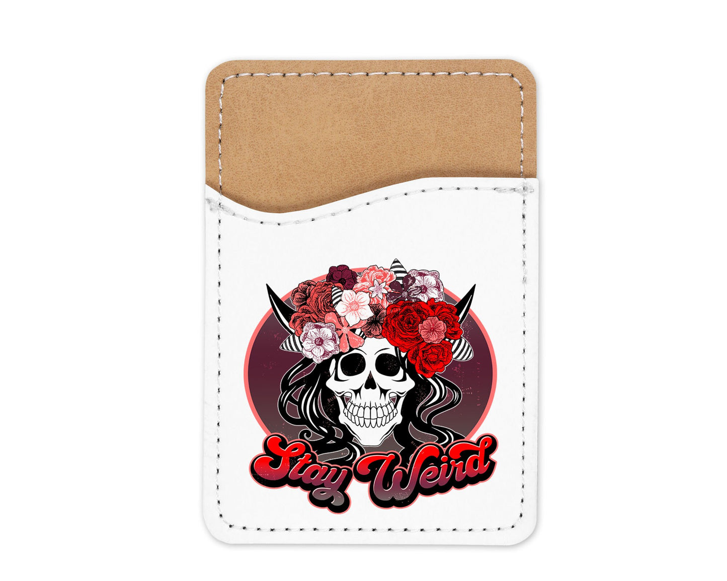 Stay Weird Skull Phone Wallet Credit Card Holder