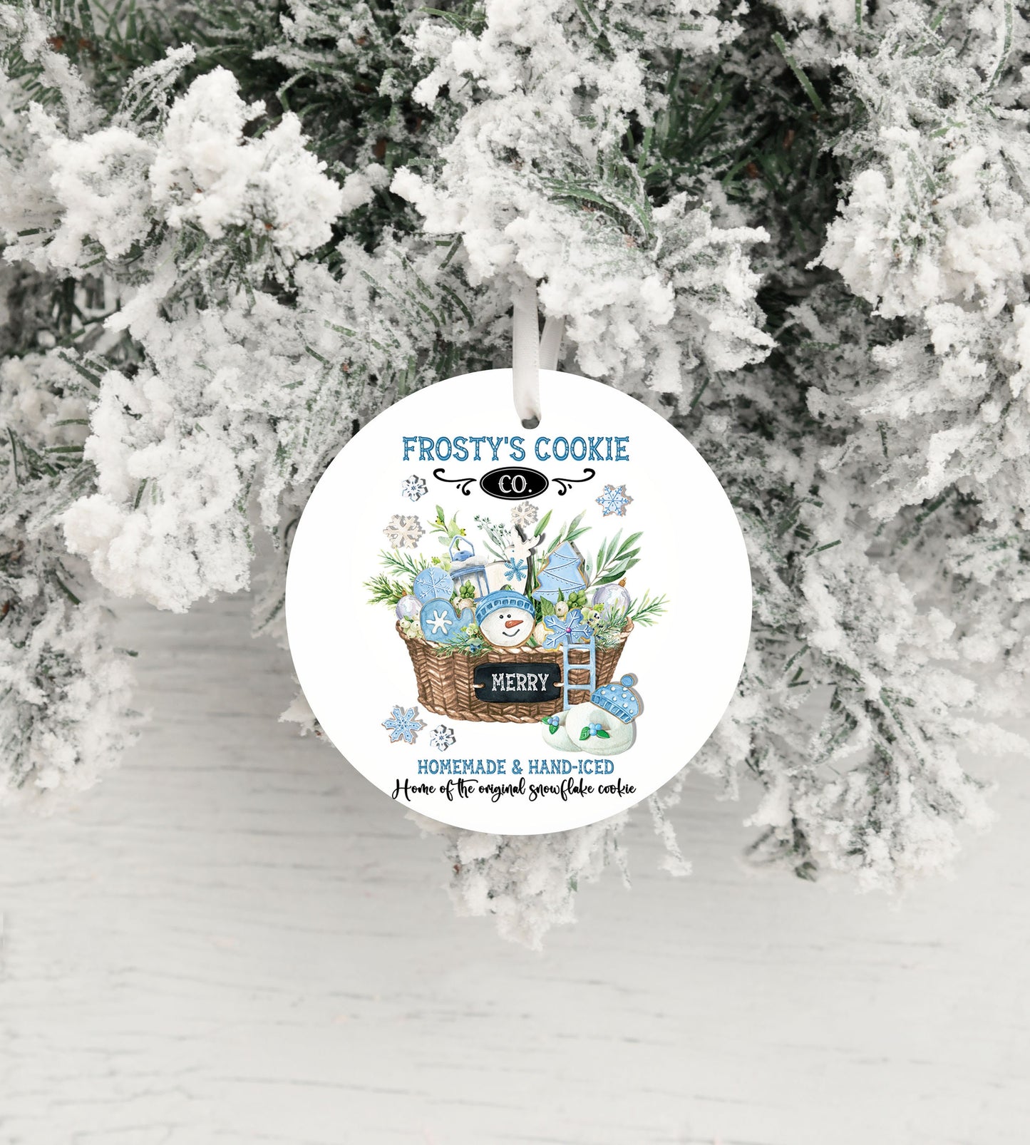 Adorno navideño de cerámica de Frosty's Cookie Co