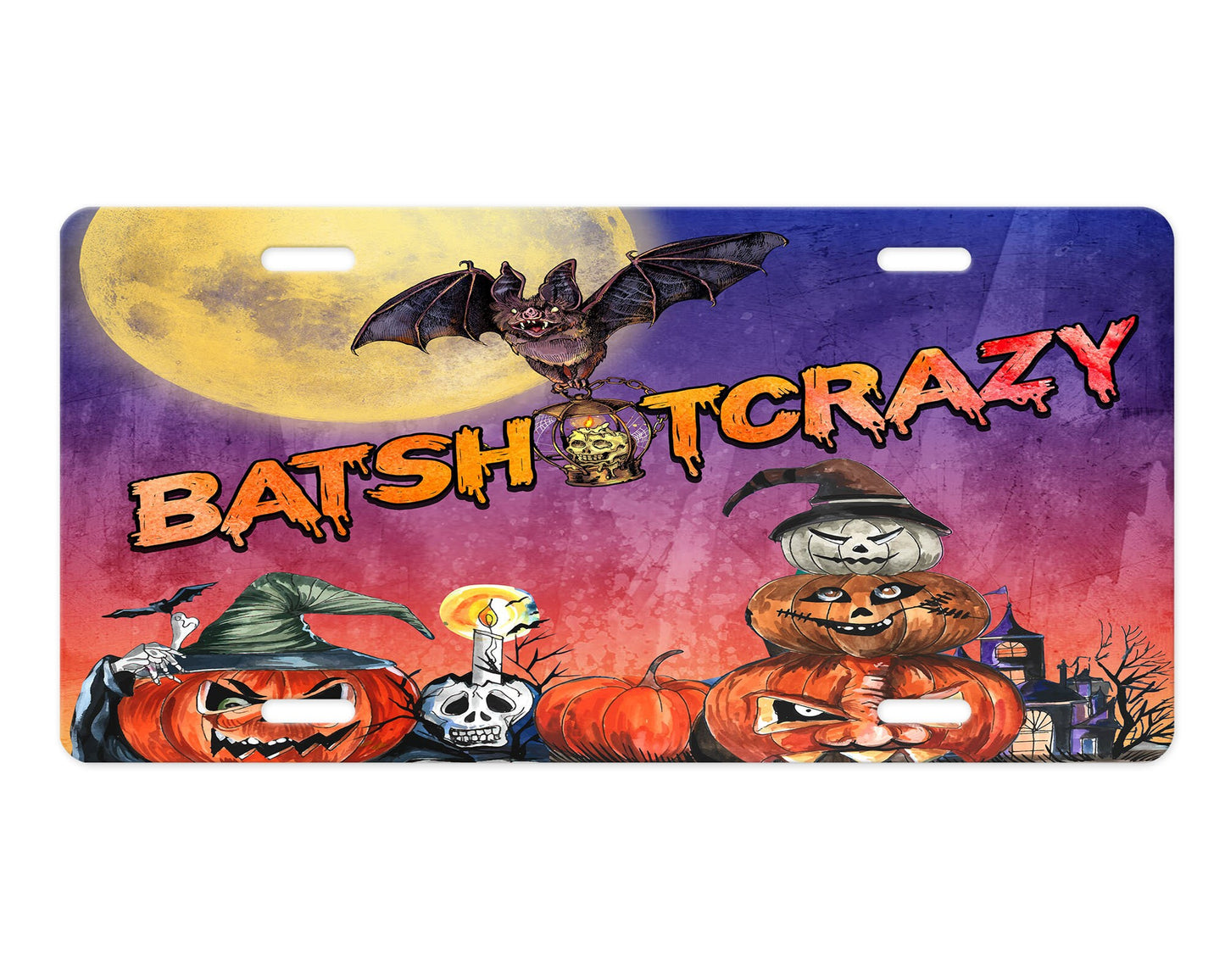 Batsh*t Crazy Halloween Aluminum Front License Plate