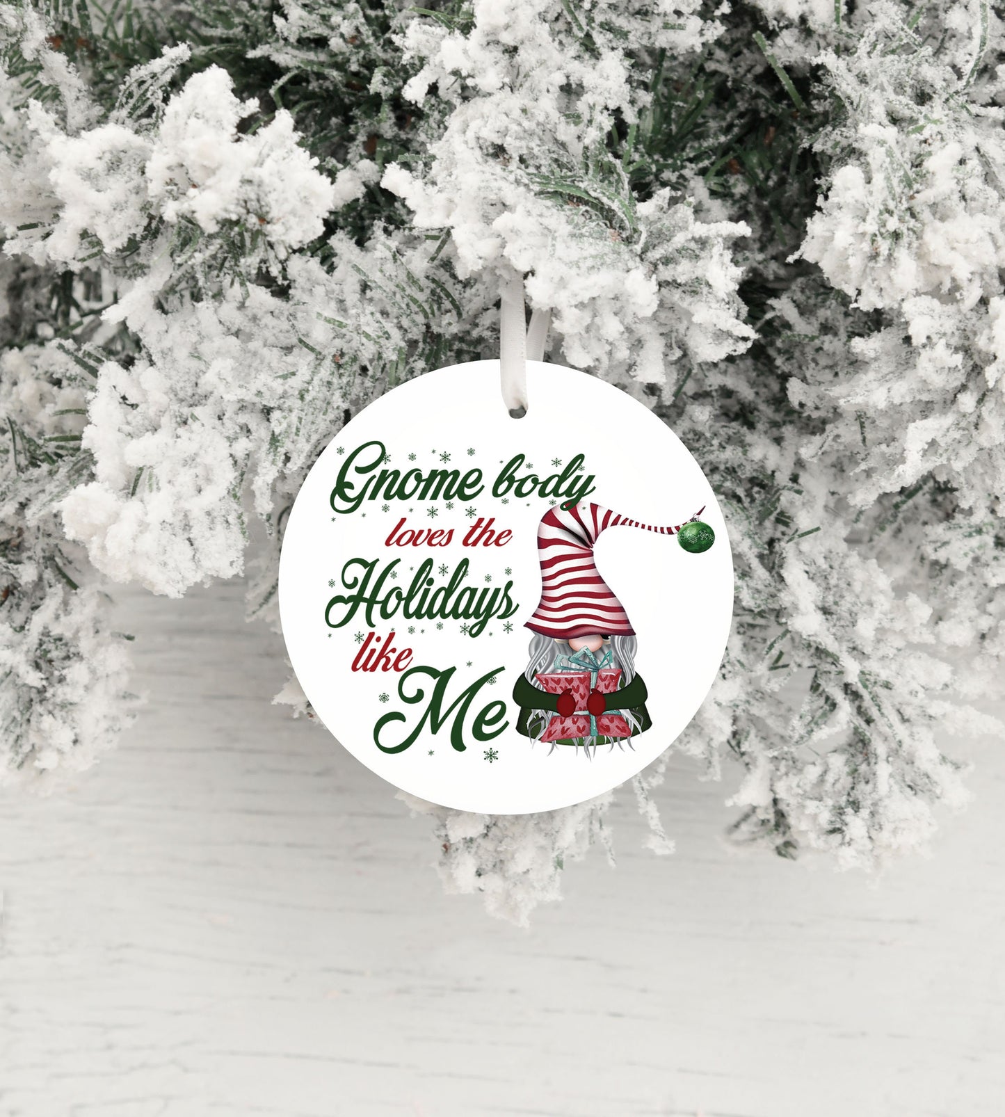 El cuerpo del gnomo ama las vacaciones como yo Adorno navideño de cerámica