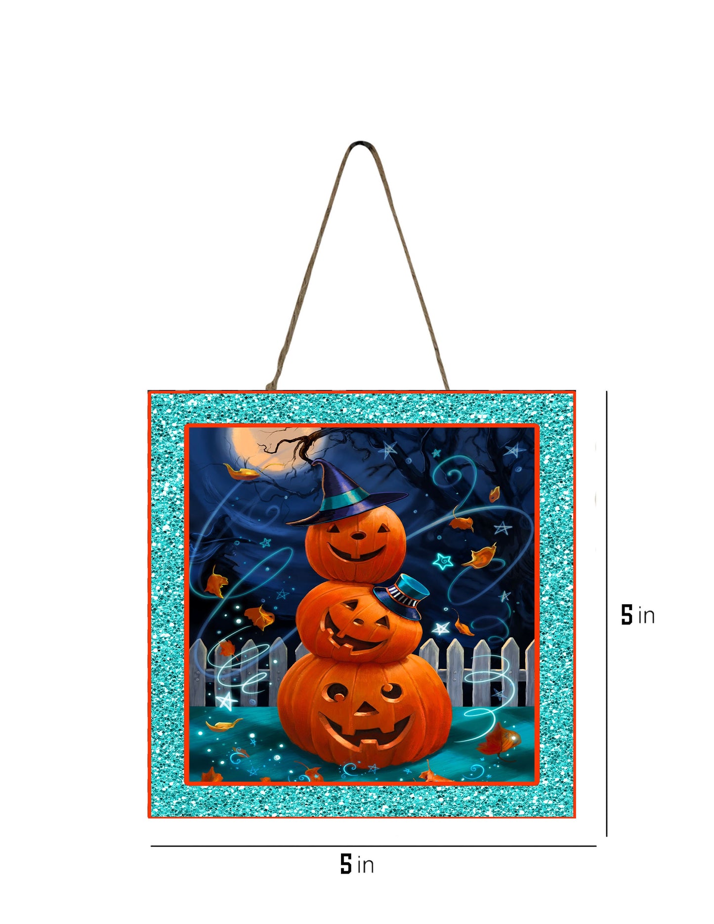 Jack O Lantern Stack Printed Handmade Wood Mini Sign