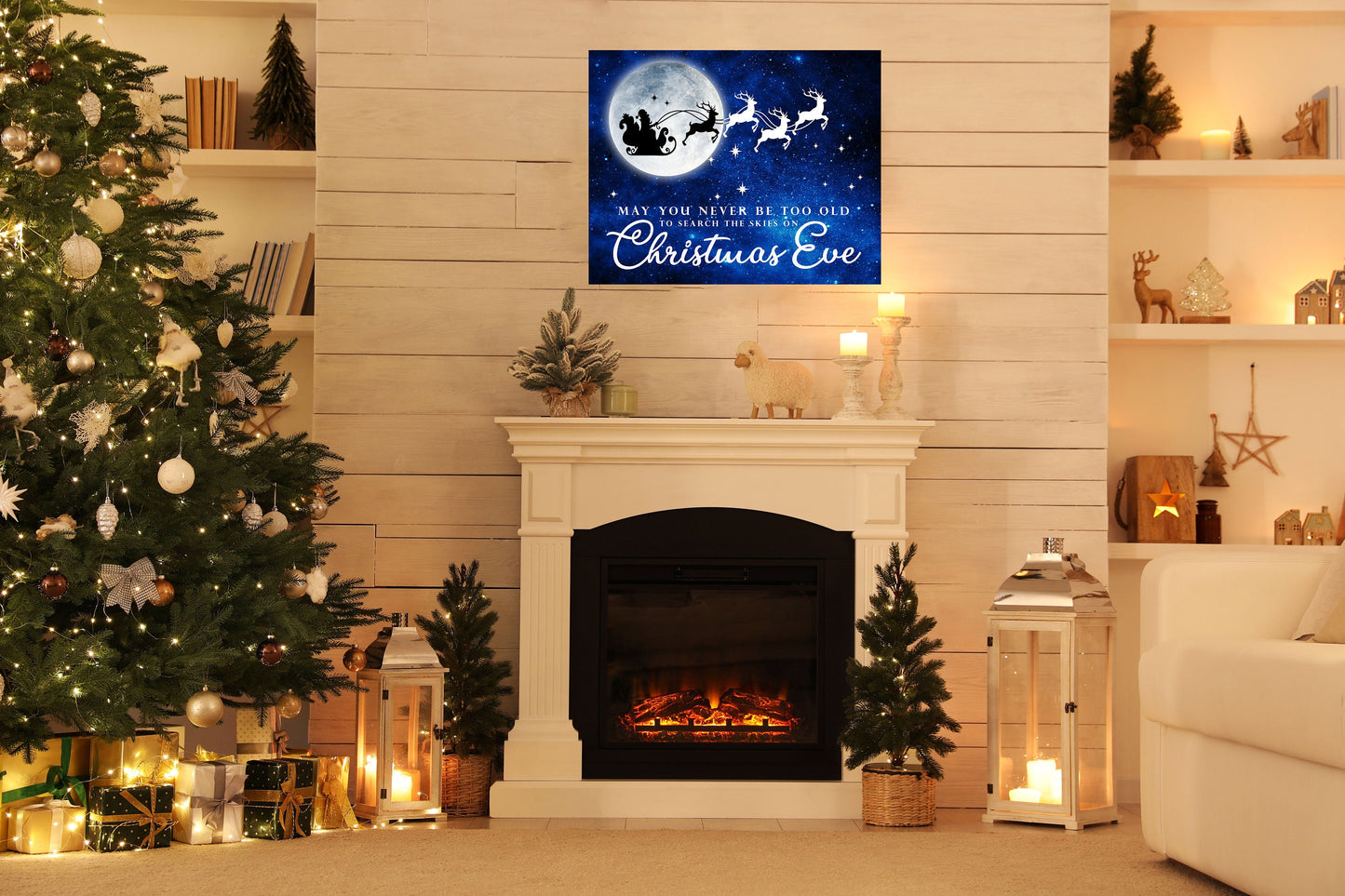 20x16 May You Never Be Too Old To Search The Skies On Christmas Eve Wall Art Canvas Print